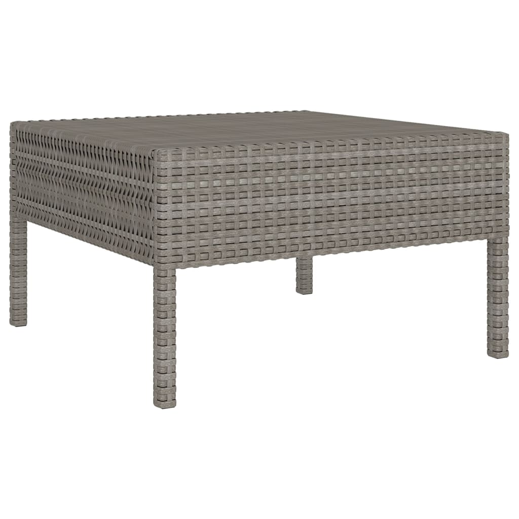Vidaxl 8-Cz. Garden Lounge Set, Cushions, PE Rattan, Grey