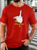 Cartoon Standing Goose Silhouette Slogan Print Unisexs Breathable Cotton Round Neck Short Sleeve Humor Casual Daily Street Top