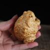 Natürliche Zypresse Goldene Kröte Skulpturen und Figuren Chinesisches Frosch-Maskottchen Zuhause Zimmer Büro Reichtum Glück Feng Shui Dekor