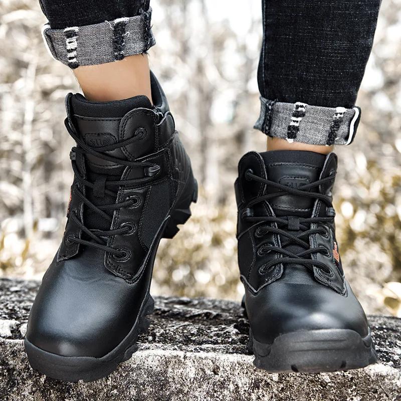 Fashion 2024 New Men's Boots Desert Anti-slip Man Boots Outdoor Lace Ankle Boots Safty  Work Shoes for Men Hard-Wearing Hiking Shoes 46