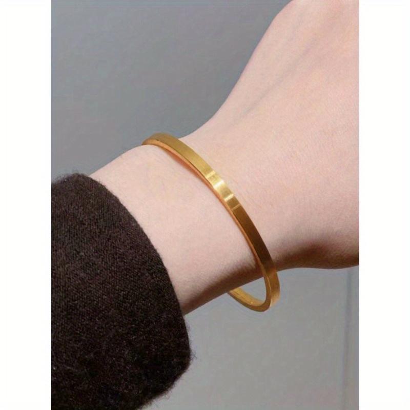 Couple's Titanium Steel Mirror Finish Minimalist Bangle