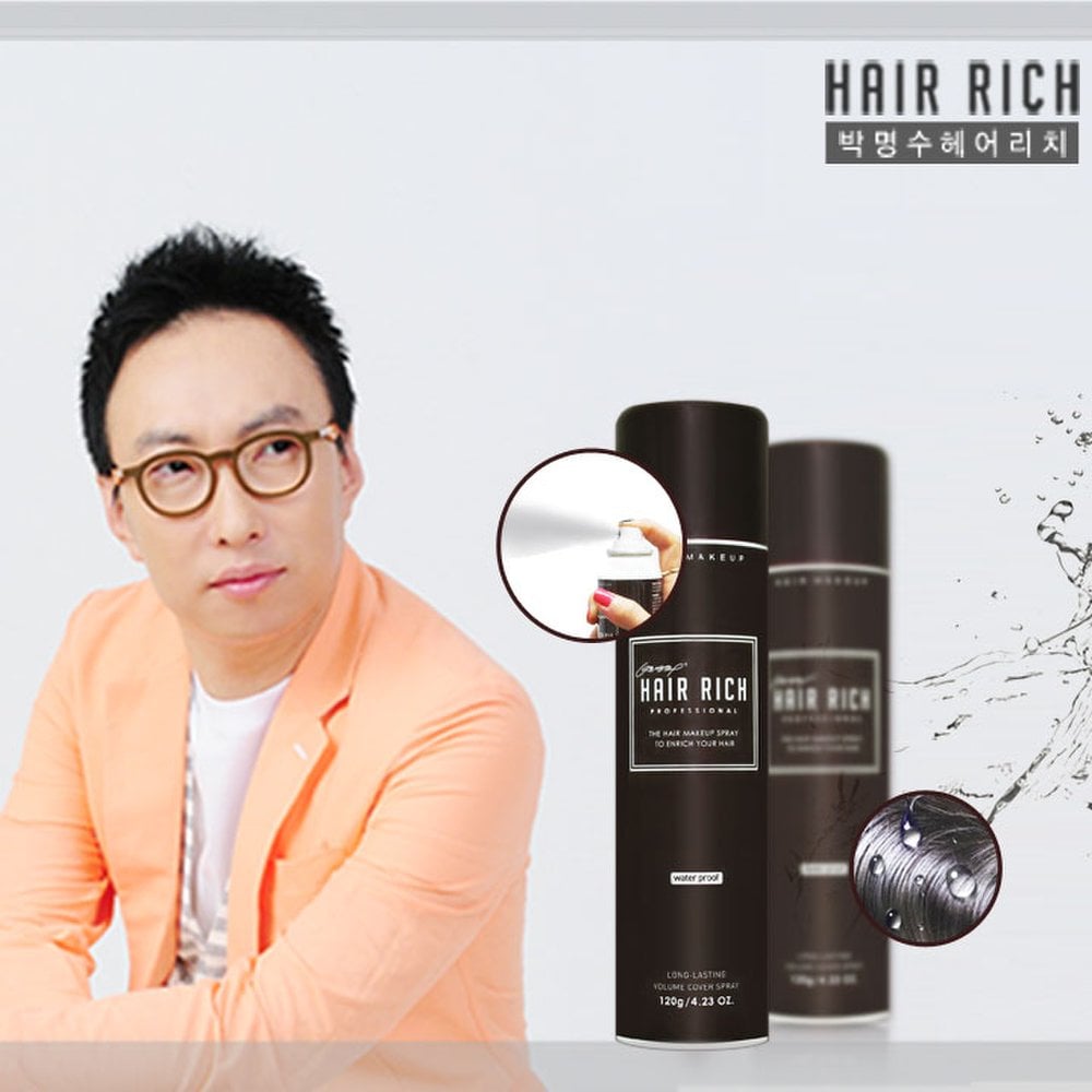 

[Hair Rich] Spray 120g/Spray Black Hair/Women s Black Hair/Instant Hair Growth Agent/Hair Loss Management Spray Black Tea 120g x 2 (Black)