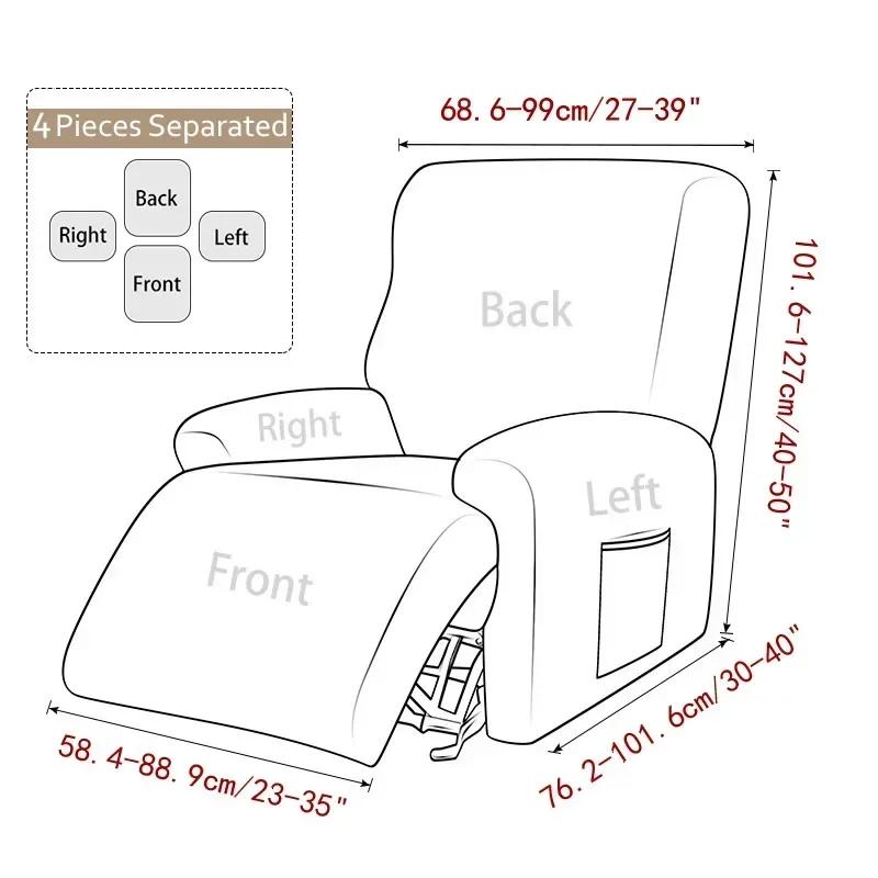 1/2/3 Seater Jacquard Recliner Sofa Cover for Living Room Stretch Single Couch Slipcovers All-inclusive Armchair Slipcovers Home