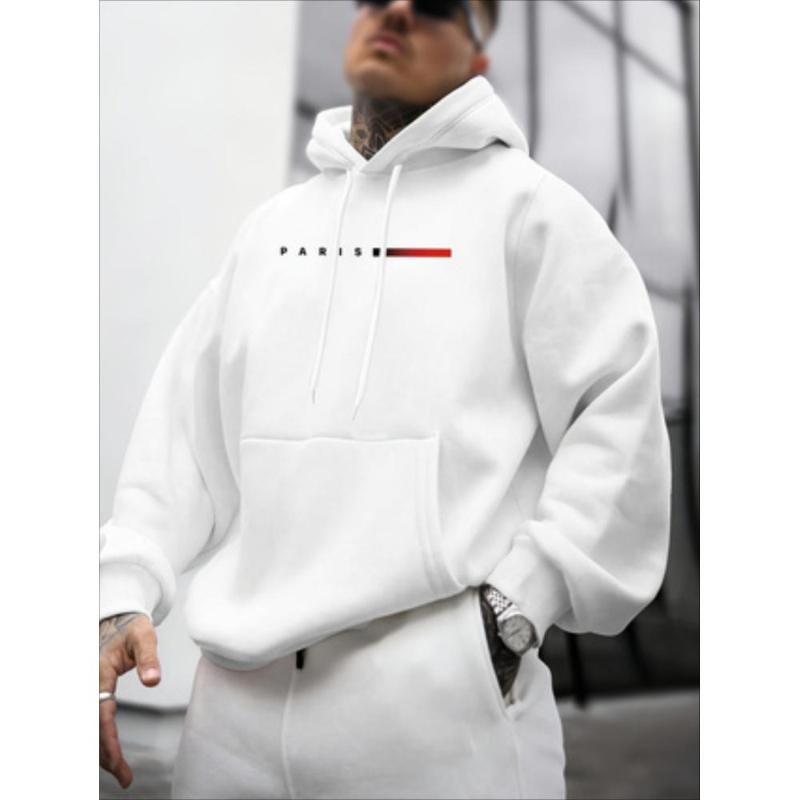 

Minimalist Parisian Red Striped Print Hoodie, a stylish and cool high-end French essential for hitting the streets XXL чорний