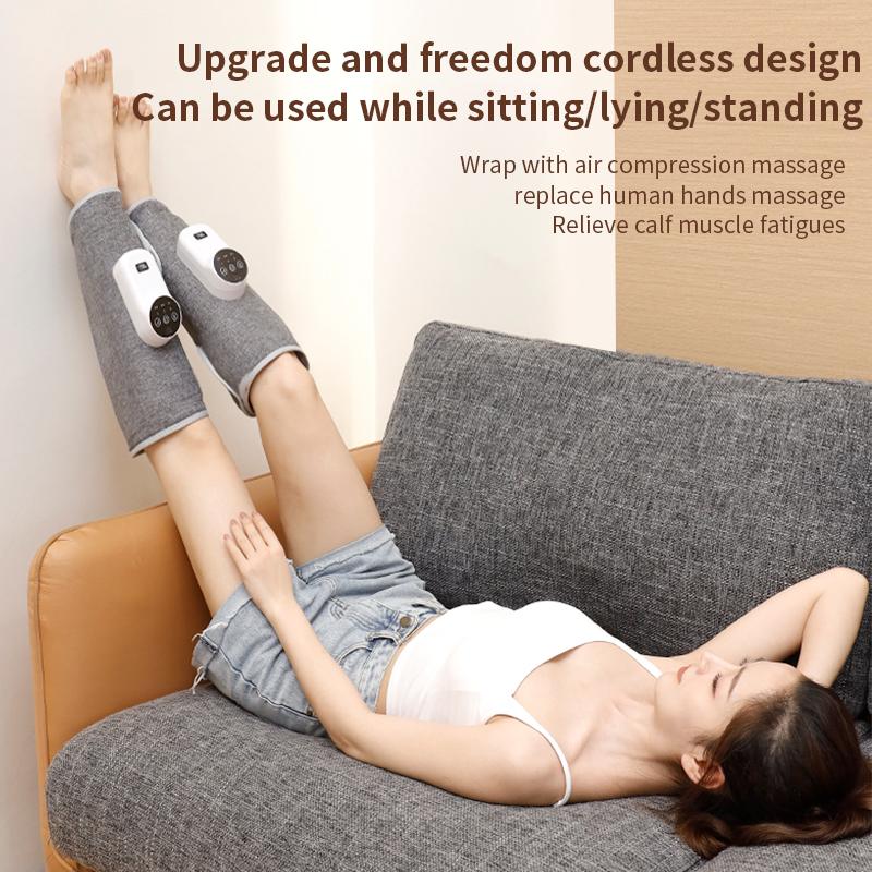 Electric Leg Massager Wireless Heating with Air Compression Leg Massage Device For Pain Relief Calf Muscle Fatigue Relax