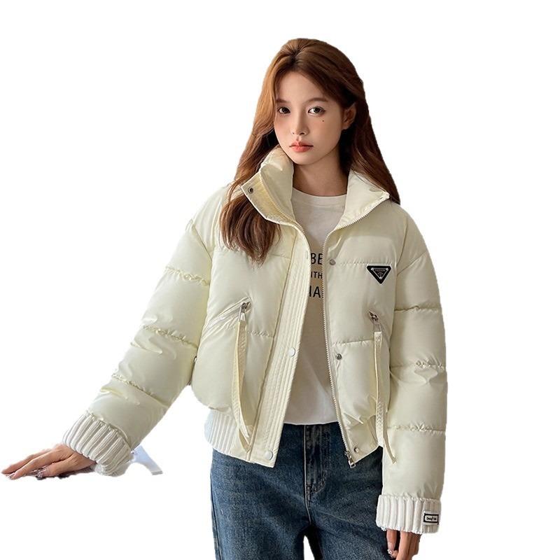 Short cotton-padded clothes for women's winter new stand-up collar casual down cotton clothes splicing loose thickened jacket tide