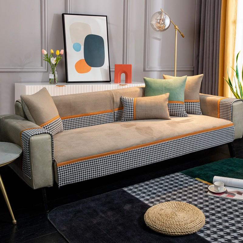 Sofa Cushion Four Seasons Universal Non-Slip Nordic Style Ins Sofa Cover Thickened Seat Cushion Universal Backrest Towel Cover Cloth