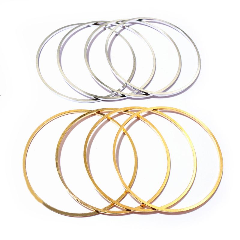 10pcs 60mm 80mm Brass Closed Ring Earring Wires Big Hoops Pendant Connectors Rings For DIY Jewelry Making Supplies Accessories