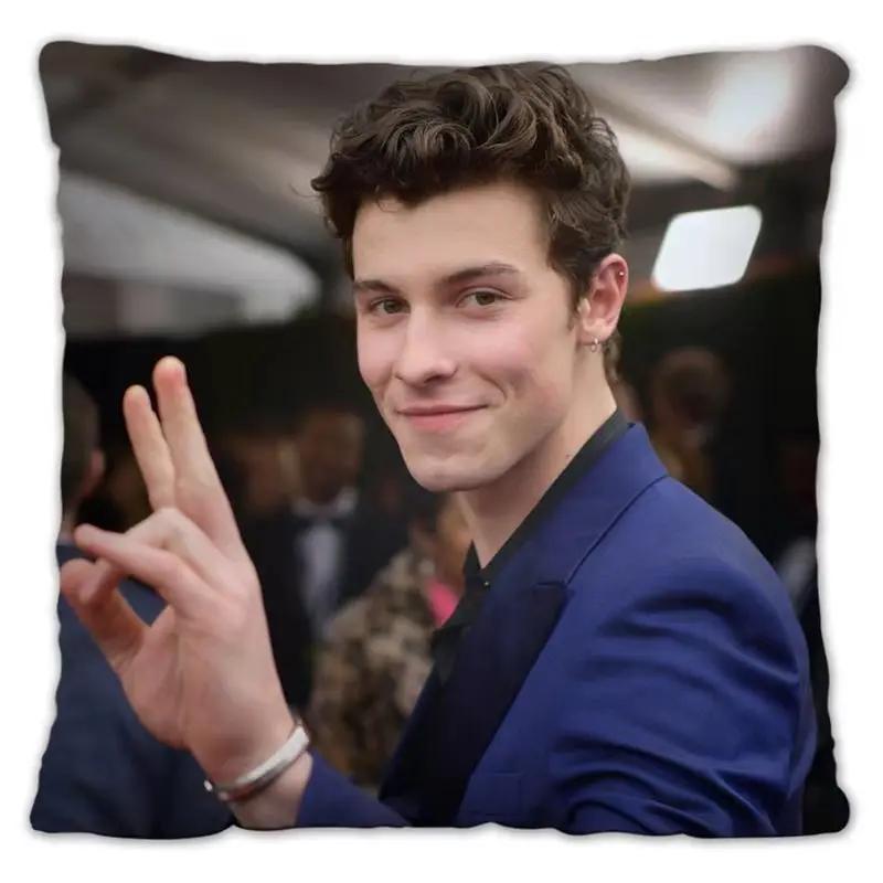 Shawn Mendes Pillowcase Star Photo Poster Cushion Cover Souvenir Throw Pillow Cover Home Decor Cheer Surrounding Call Support