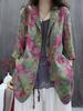 2026 New Style Women's Cotton-Linen Retro Printed Loose-Fit Casual Long Sleeve Suit