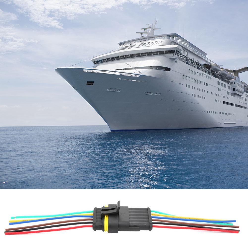2 Sets 4Celsius5Celsius6 Pin Car Waterproof Electrical Connector Plug with Wire Cable