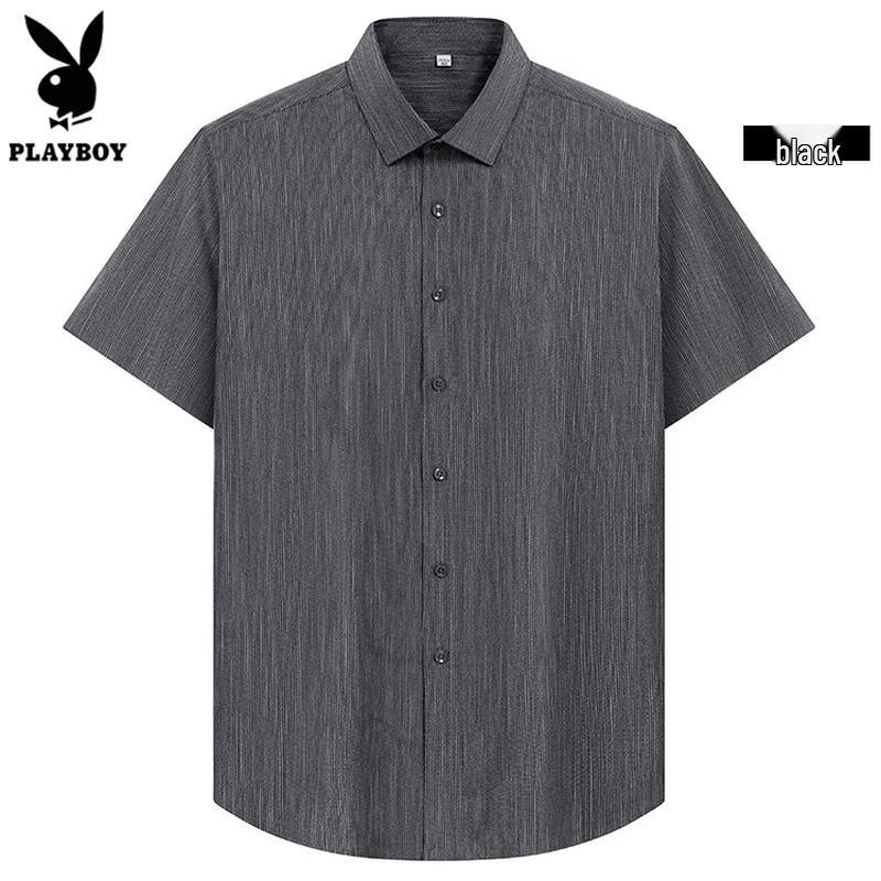 PLAYBOY Men s Casual Striped Short Sleeve Shirt 43