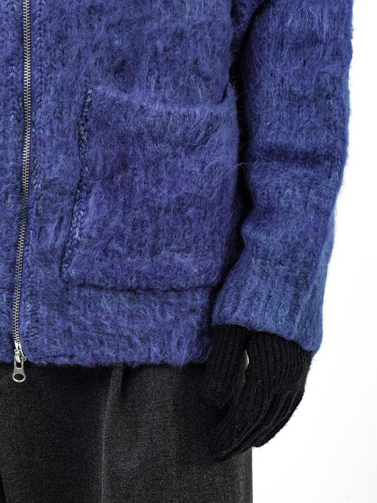Chance'S Noi Brush Sweater Hooded Zip-Up - Blue /M244Tp09Bl