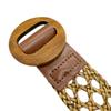 European Retro Colorful Woven Round Wood Buckle Leather Belt with Flowing Ribbon - Versatile Women's Waist Decoration