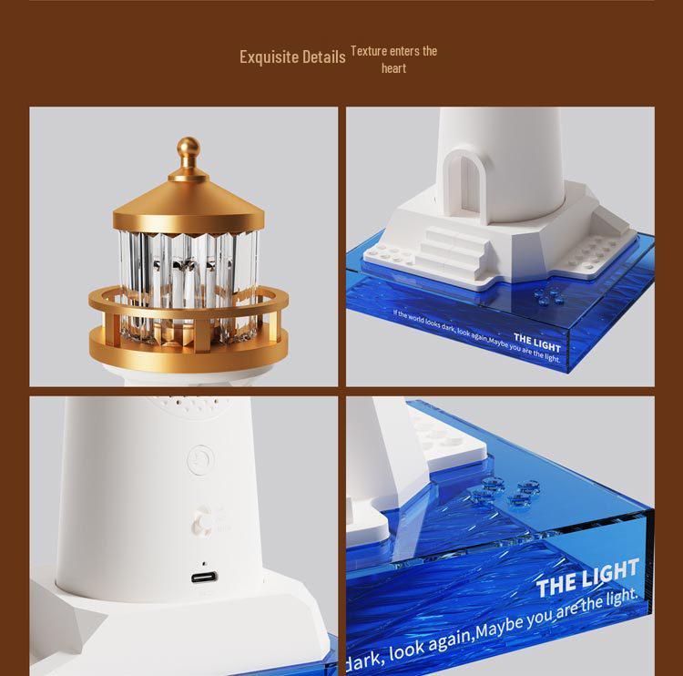 Twilight Lighthouse Projector: Bluetooth Speaker, White Noise, Night Light, Human Sensor Desk Lamp