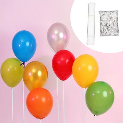 100 Pcs Balloon Sticks Plastic Balloon Sticks Holders with Cups for Anniversary Birthday Christmas Party Wedding Decoration