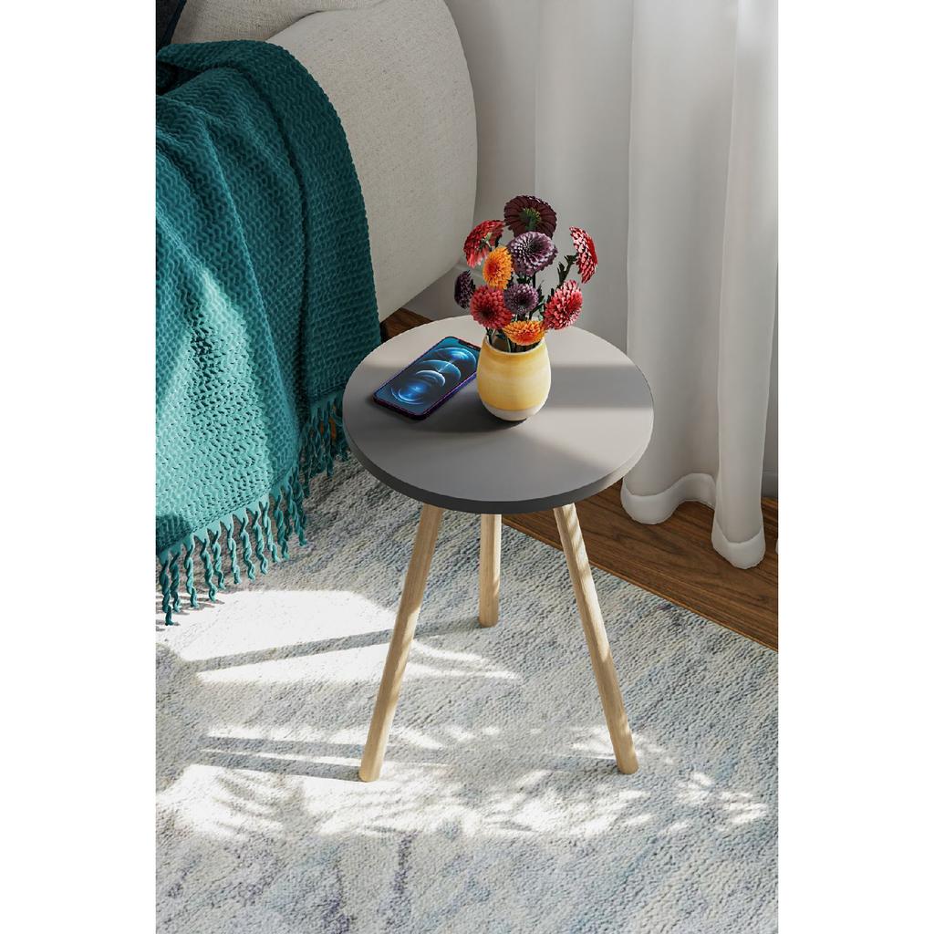 Round Side Coffee Table Single Nesting Coffee Table With Wooden Legs