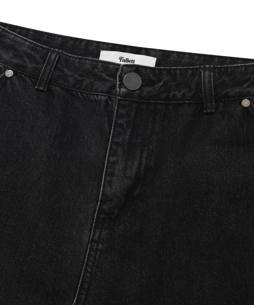 FALLETT Hand Brush Denim Pants Black