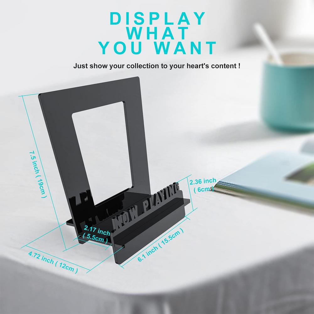 Acrylic Now Playing Vinyl Record Stand, Clear Record Display Stand for Vinyl Records and LP Records 3D NOWPLAYING Record Holder чёрный