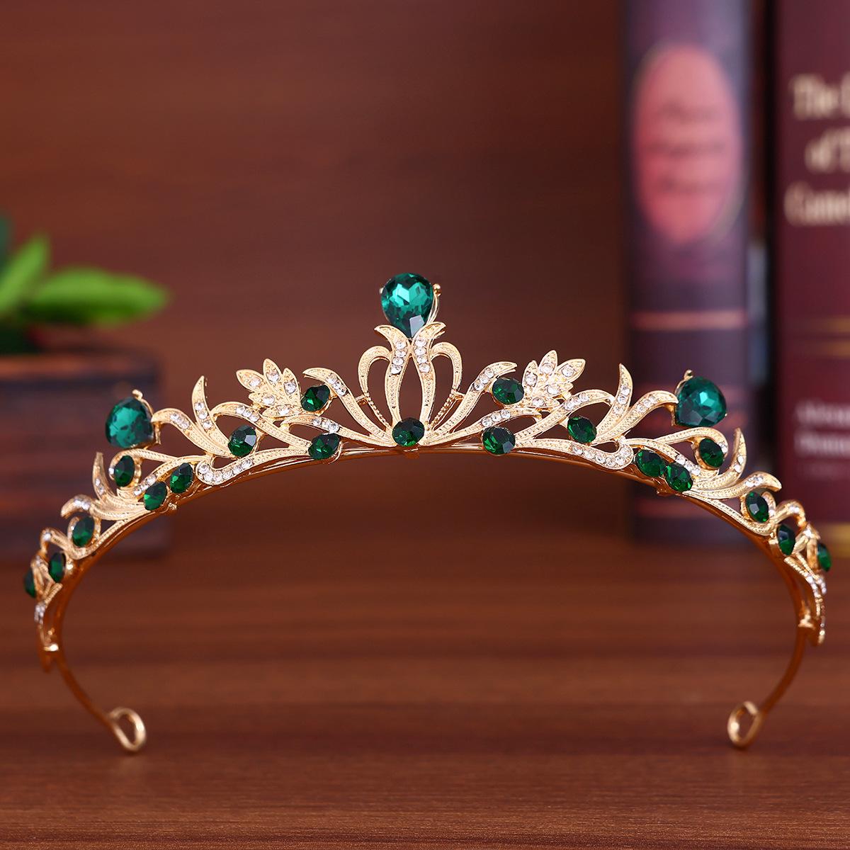 

French Bride Crown Headwear Alloy Rhinestone Crown Wedding Dress and Evening Gown Accessories Small Headband Ornaments