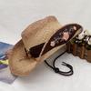 Lafite Hand-Woven Holiday Shade Cowboy Hat Crimped Embroidered Straw Hat