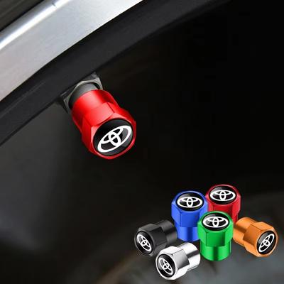 4 szt./zestaw Stopowe Kapsle na Wentyle Samochodowe Antykradzieżowe Wodoszczelne Pokrywy Dla Toyota Camry Yaris Hilux Prius Avensis Auris Corolla