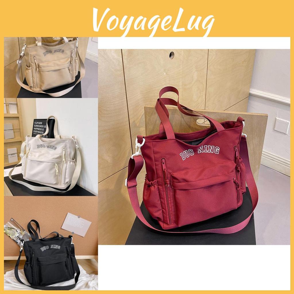 Fashionable Canvas Tote Bag For Women With Embroidered Letters And Spacious Design