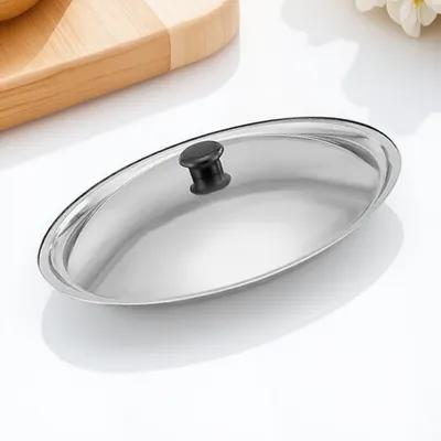 

Universal Stainless Steel Pot Lid 29.5cm Replacement Pan Cover with Bakelite Knob Kitchen Cooking Accessory for Frying Boiling 25.5X25.5X7CM