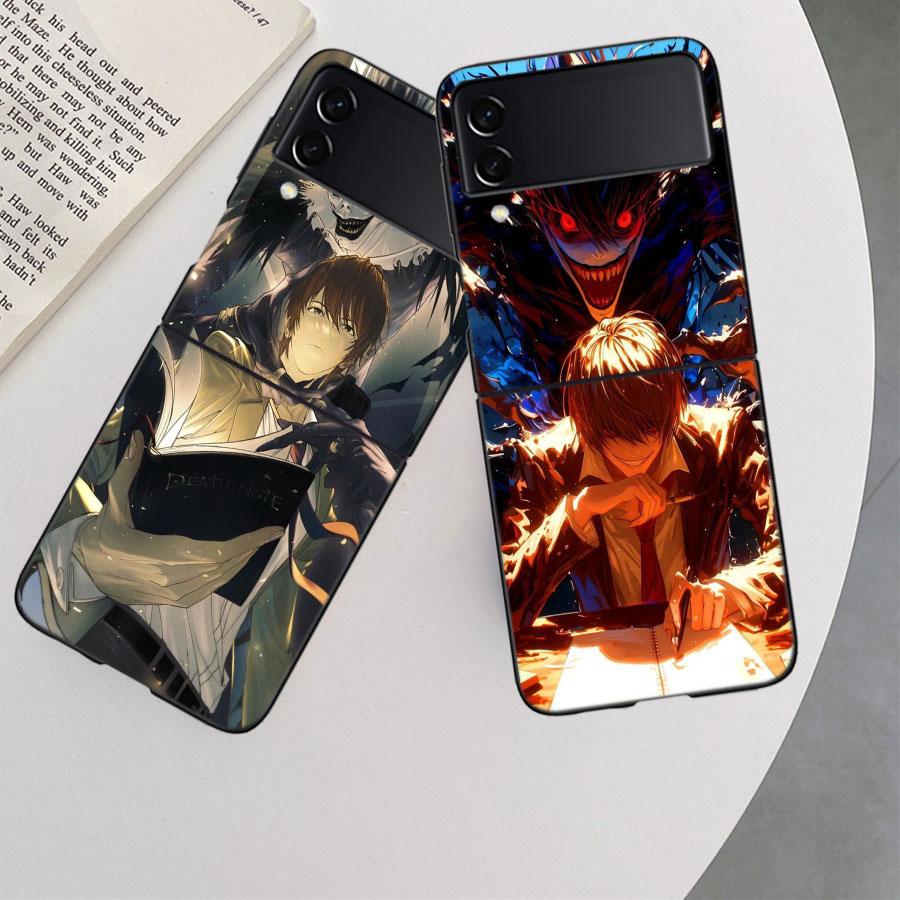 Anime Deth Note Light Yagami Case For Samsung Z Flip 6 5G Galaxy Z Flip 5 4 3 5G Black Hard Cell Phone Cover Luxury PC Shell Coq