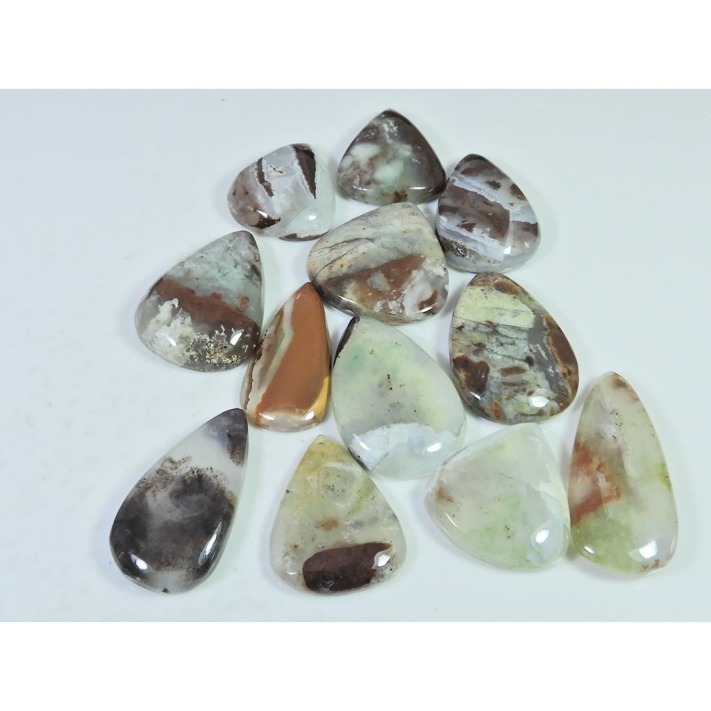280Cts. Natural Chrysoprase Pear Shape Cabachon Loose Gemstone 12 Pcs Lot C-2579