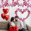 2M Valentines Heart Tinsel Garland Decorations, Valentines Day Red Pink White Metallic Garland Valentine's Day Decorations