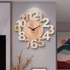 Clock Wall Clock Living Room Bedroom Personality Creative Fashion Clock Modern Simple and Atmospheric Home Silent Wooden Wall Watch