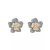 S925 Silver Needle Pearl Flower Earrings, Retro Hong Kong Style Oil Painting, Niche Design, Gentle Stud Earrings for Women