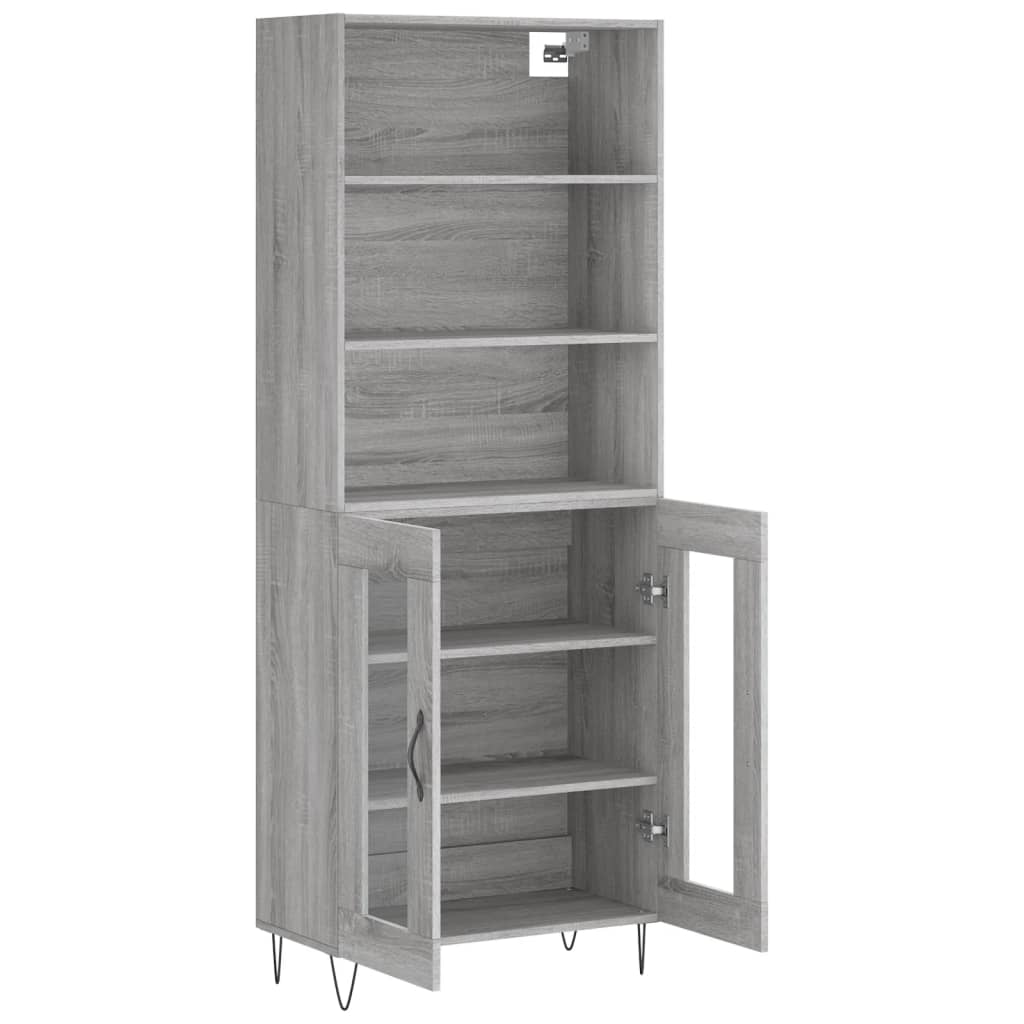 Highboard Grey Sonoma 69.5 X 34 X 180 Cm Particleboard