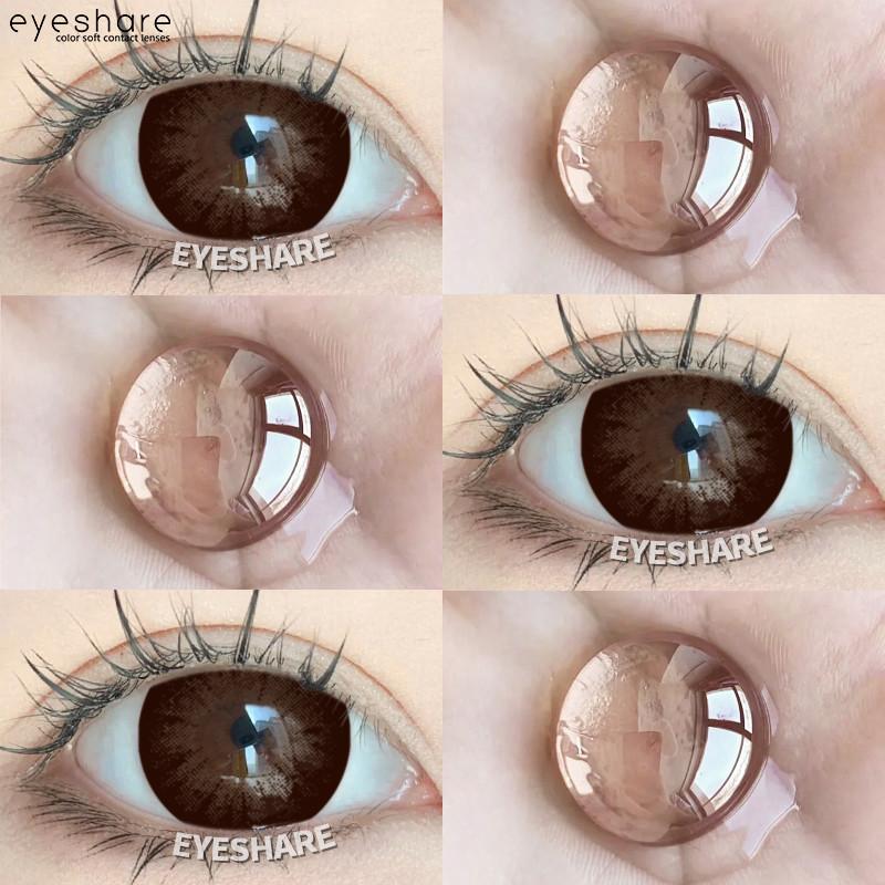 EYESHARE 1 Pair BUBBLE Gray Contact Lenses for Eyes Brown Natural Korean Softlens Beauty Eye Makeup Lens