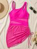 Women's Swimwear Solid Color Mesh Patchwork Bikini Beach Suit Bathing Suits