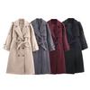 European and American Style, New Women's Clothing, Fashionable, with Belt Loop Belt Double Placket Coat 1255892
