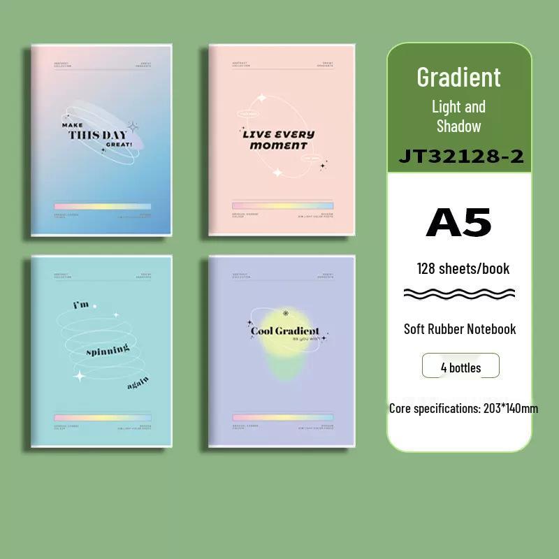 Soft Leather Student Notebook - A5/B5 Lined, Thick Cartoon Diary