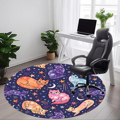 1 Stück Kosmische Katzen Stuhlteppich für das Büro, Perfekt für das Büro, Wahl für die Feiertagsdekoration yy260314013