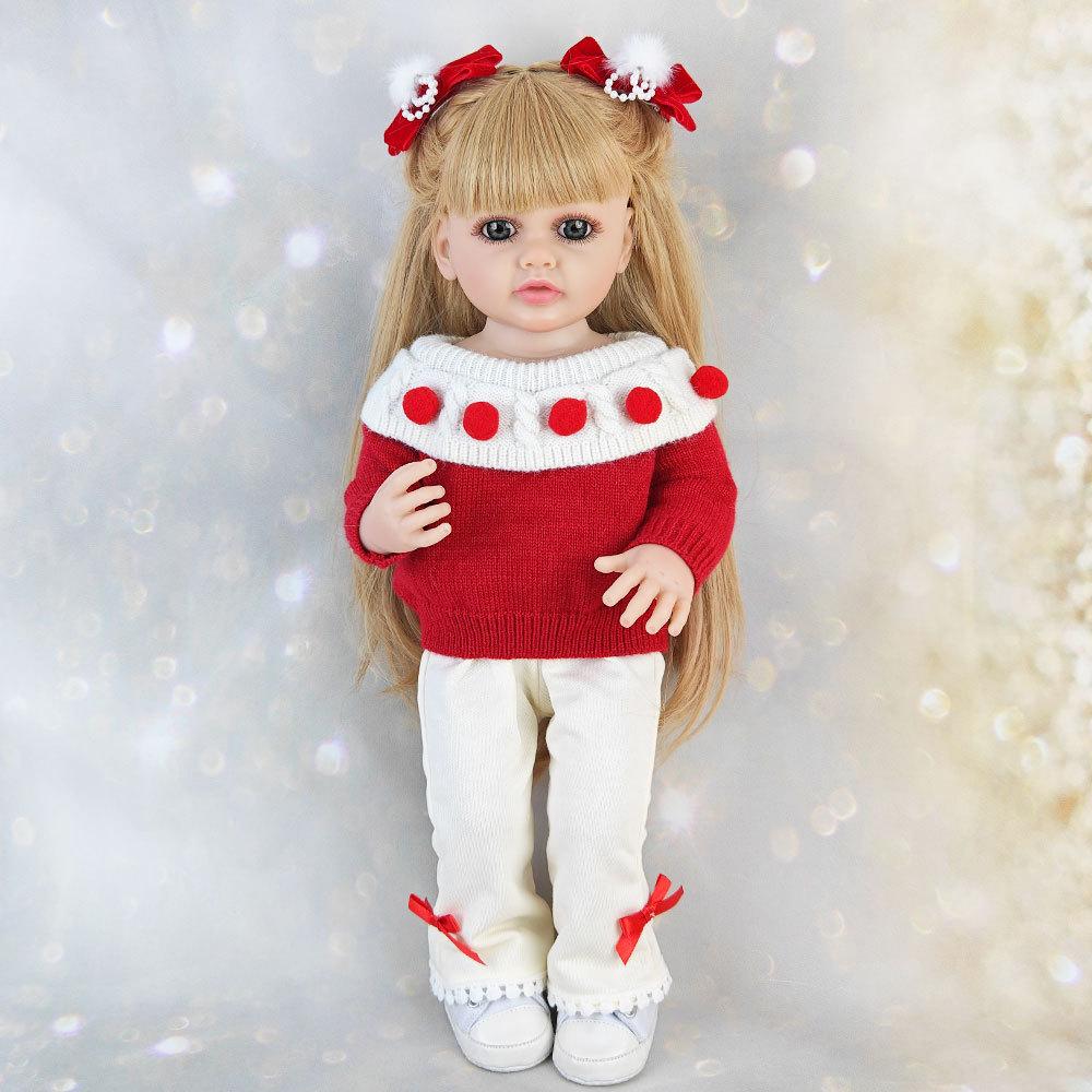 55CM Full Body Soft Silicone Reborn Toddler Doll Lifelike Soft Touch High Quality Doll Gifts for Children home Birthday Christmas gifts