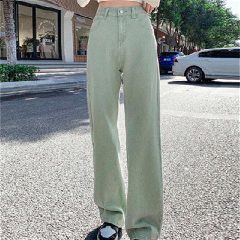 Spring 2022 Womens Fashion High Waist  Women's Wide Leg Jeans Baggy Woman Denim Straight Long Pants Jean Mom Jeans Trousers