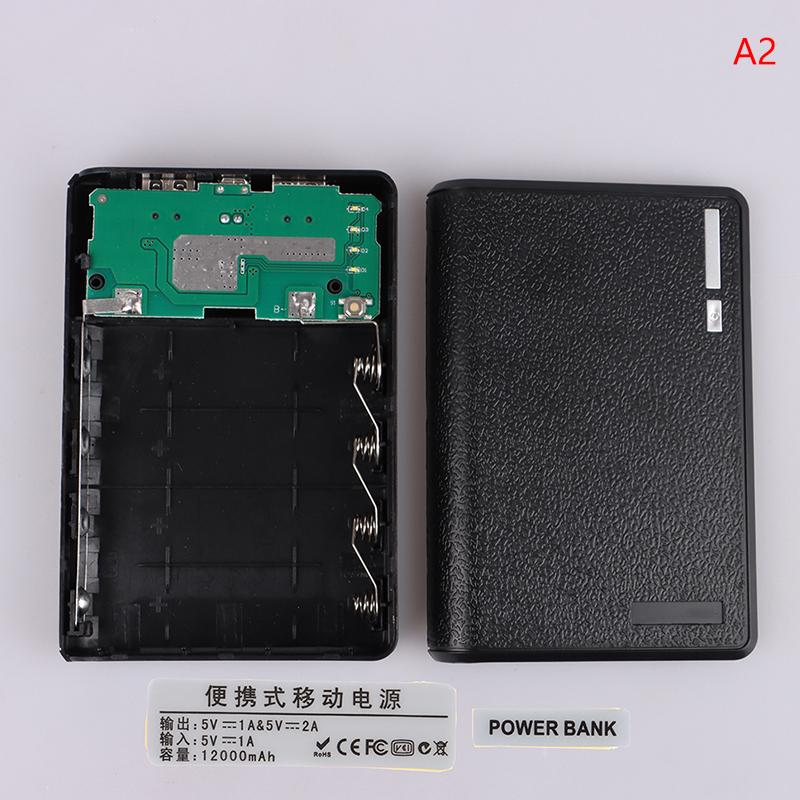 4*18650 Battery Holder 5V Dual Usb Power Bank Battery Box Solderless Mobile Power Kit Diy Shell Case Charging Storage Case
