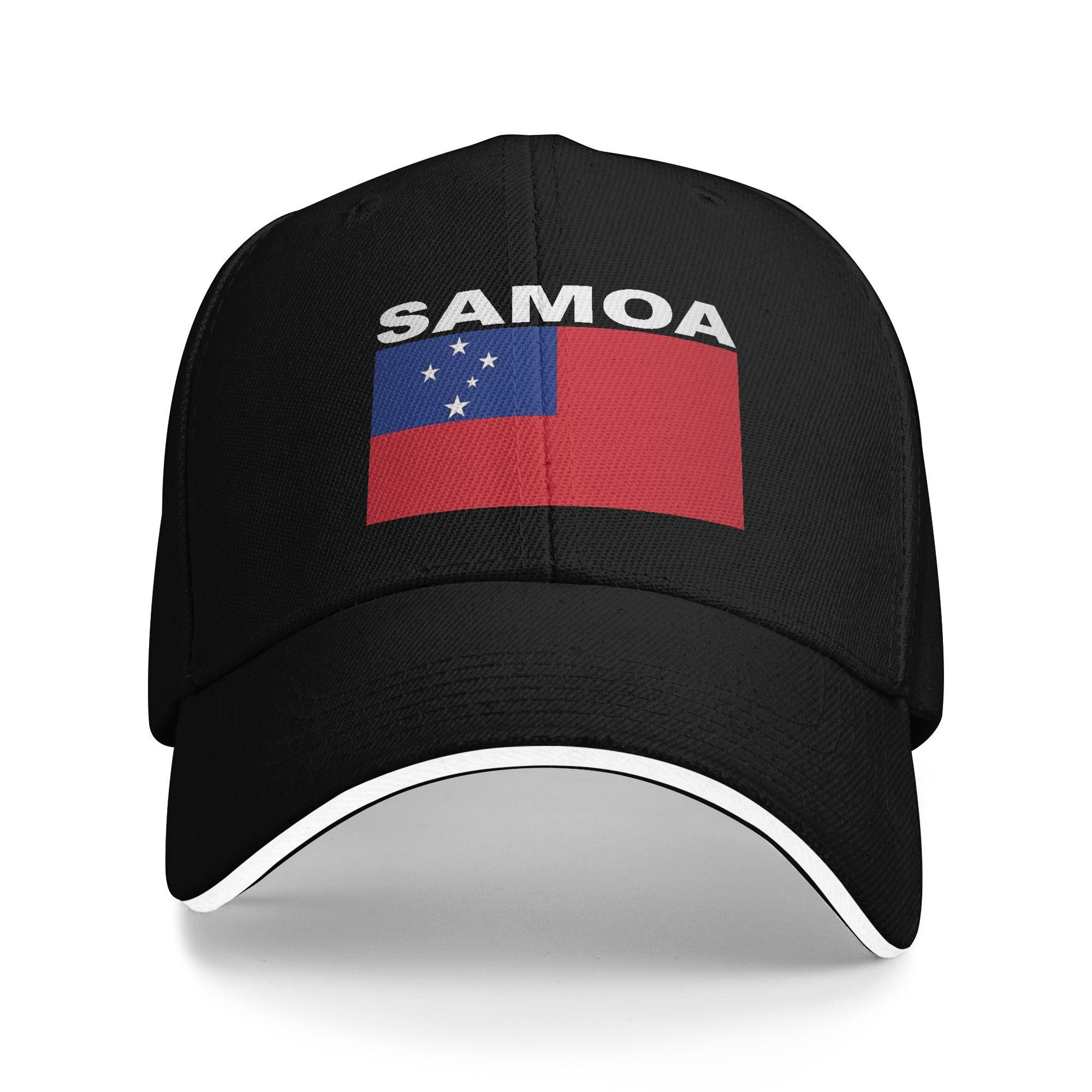 Unisex Samoa Minimal Design Kollektion Sandwich Hut Baseballkappe Snapback Kappen Sonnenkappen Atmungsaktive Rennkappe Sommer One Size black