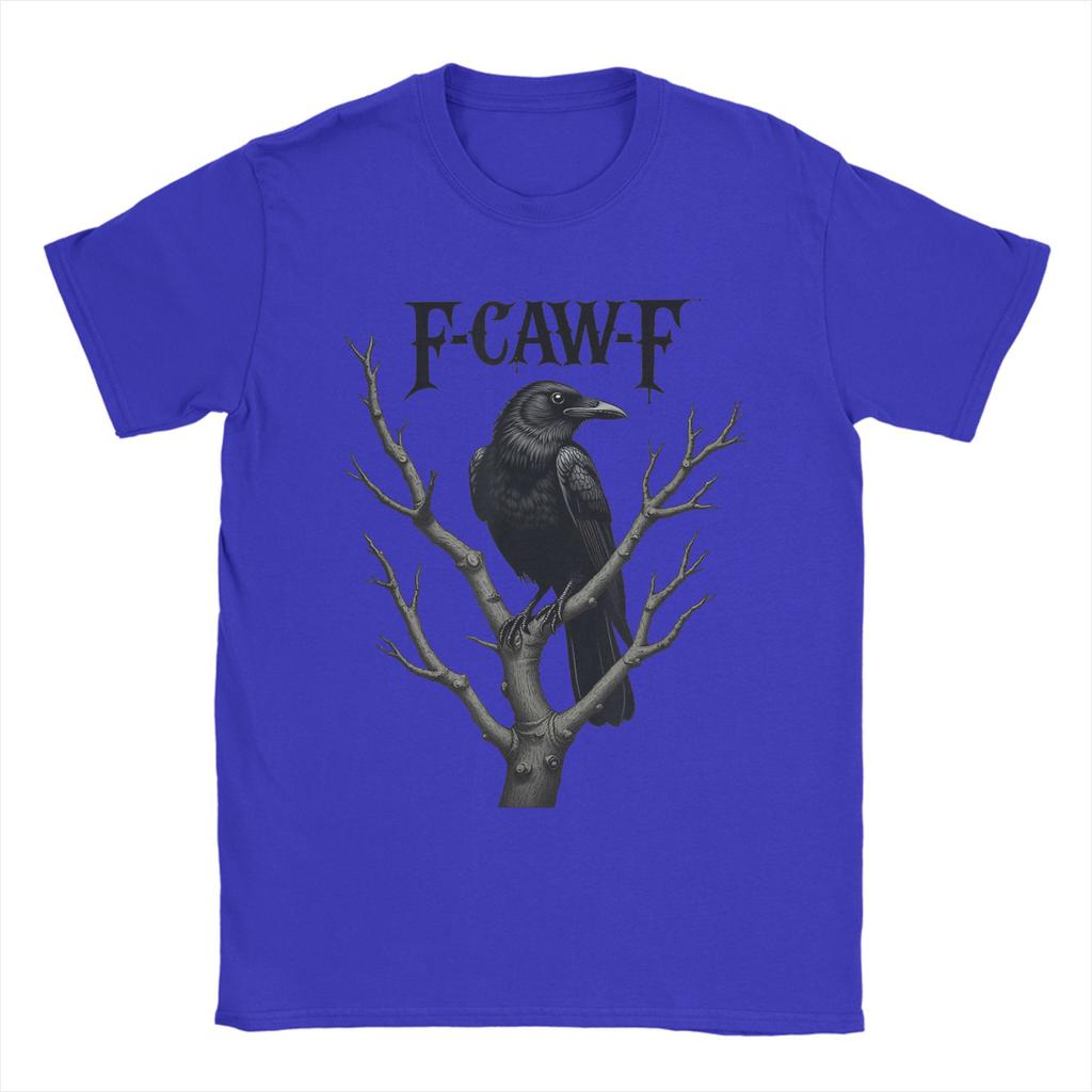 Vintage T-Shirt F-Caw-F Schwarze Krähe Lustige Vogelliebhaber Baumwoll-T-Shirts Neuartiges T-Shirt für Herren Sommer Kurzarm Top T-Shirts