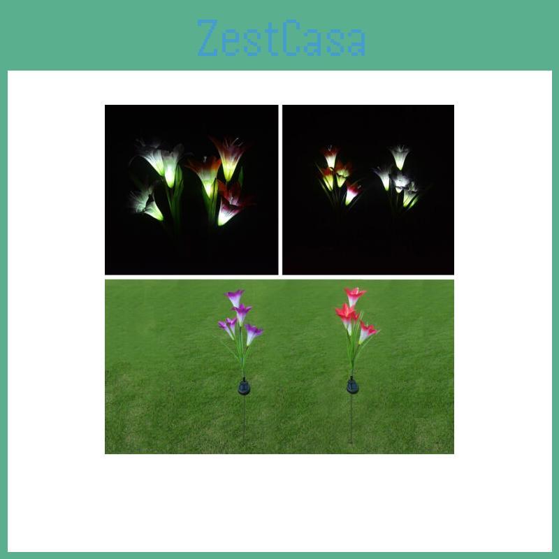 Versatile Solar Power Lily Rose Garden Stake Lamp Enhancing Landscape With Timeless Charm