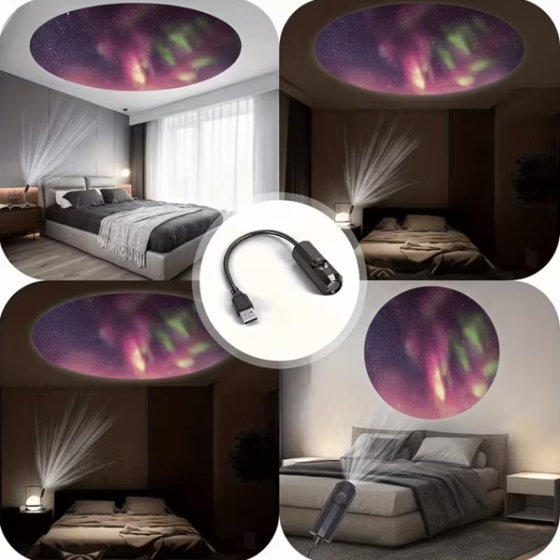 

Creative Northern Galaxy Aurora Pattern Usb Projection Light For Room Atmosphere Ceiling Background Decoration 1set