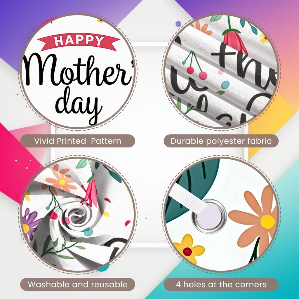 Grateful Mom Background Colorful Flowers Happy Mother's Day Banner Mother's Day Display Warm Tone Mother's Day Backdrop For Gift