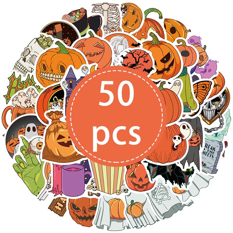 Top-Grade 50Pcs Top-Grade Halloween Superior-Grade Pumpkin First-Class Theme Superior-Grade Stickers Top-Grade Pumpkins Top-Grade Horror