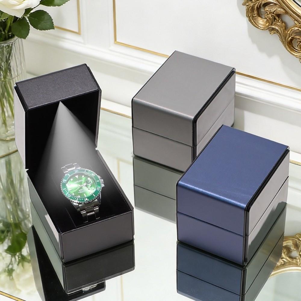 with LED Light Watch Box Flip-Top Lid Wristwatch Display Case Exquisite Watch Storage Case  Watch