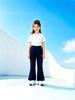 Girls' Split Micro-Flare Sweatpants: Solid Color Elastic Casual Sports Pants for Spring and Autumn